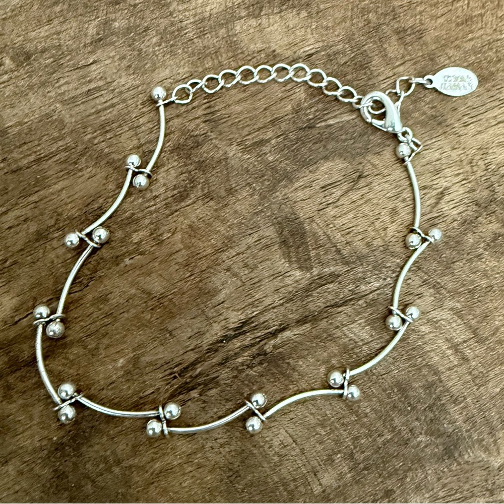 Silver Tone Beaded Bar Bracelet - Cool Jewels